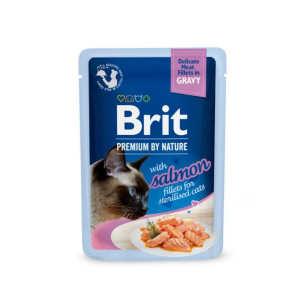 Brit Premium By Nature Sterilised Cat Delicate Fillets in gravy with Salmon 85g