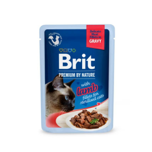Brit Premium By Nature Sterilised Cat Delicate Fillets in gravy with Lamb 85g